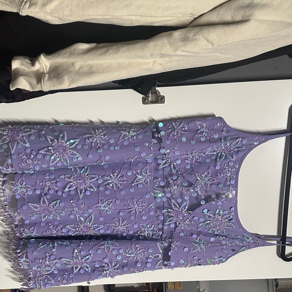 iHeartRaves Purple Embellished Midi Dress